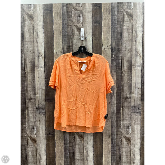 Top Short Sleeve By Loft In Orange, Size: M