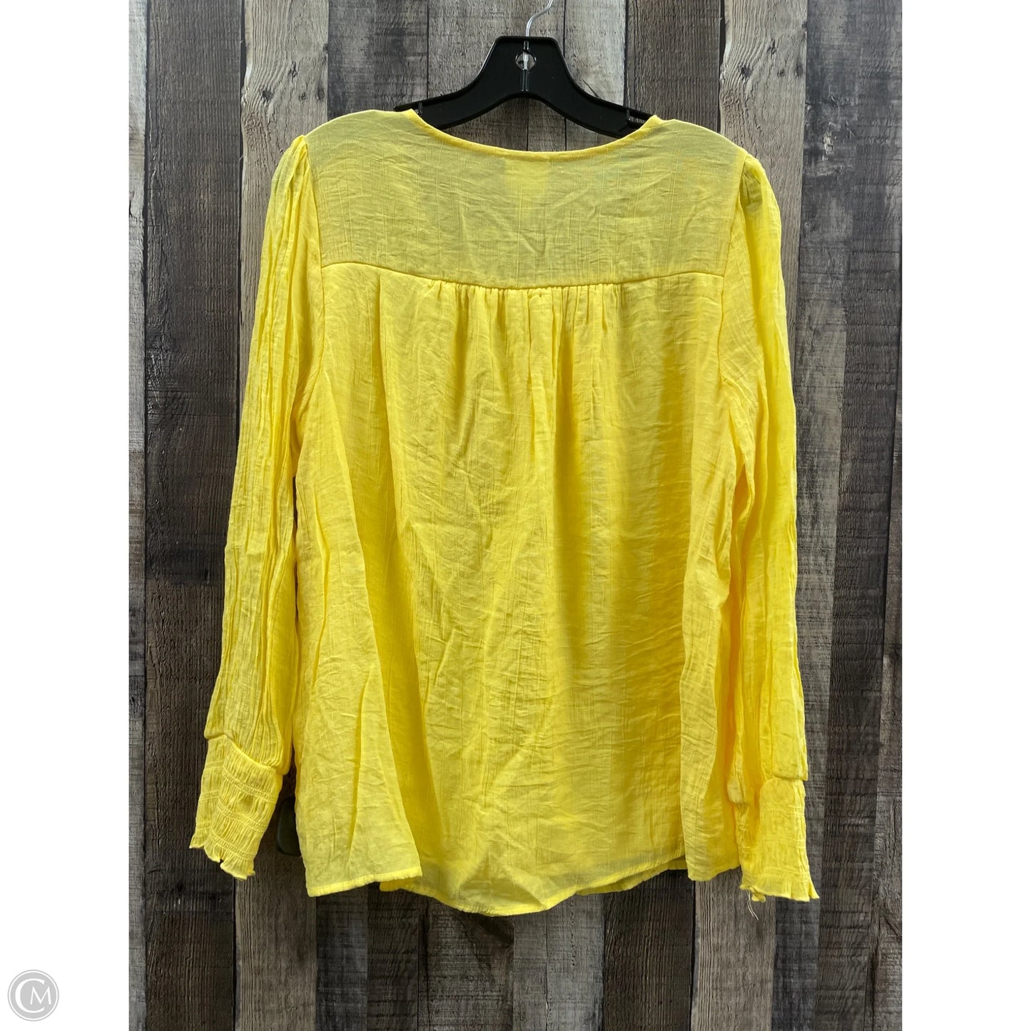 Top Long Sleeve By Cme In Yellow, Size: Xl