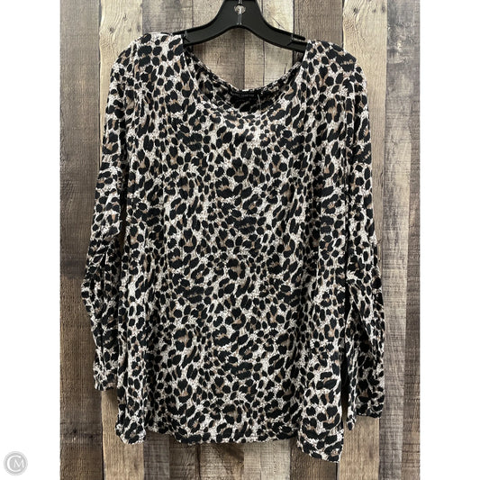 Top Long Sleeve By Mario Serrani In Animal Print, Size: Xl