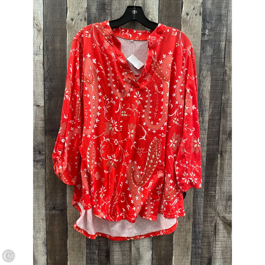 Top Long Sleeve By Cmf In Orange, Size: Xl
