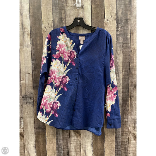 Top Long Sleeve By Chicos In Multi-colored, Size: L