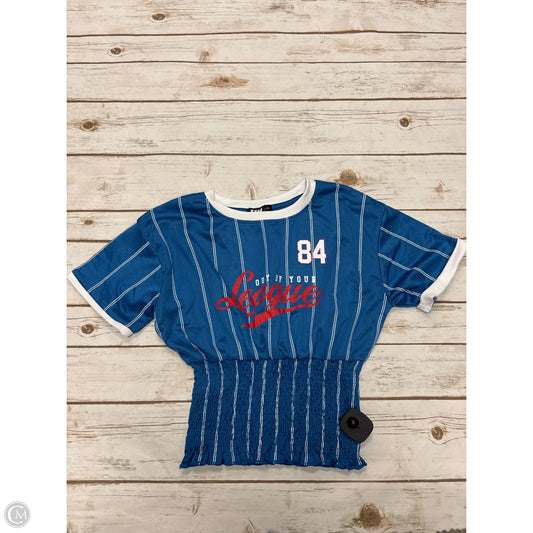Top Short Sleeve By Cme In Blue, Size: M