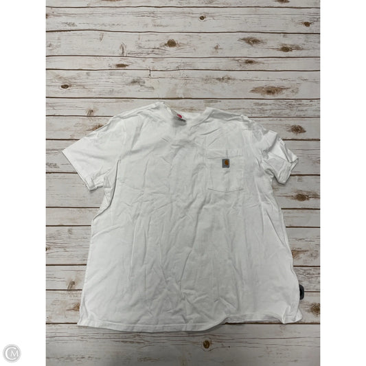 Top Short Sleeve By Carhartt In White, Size: 1x