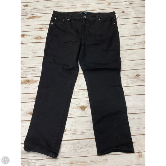 Jeans Straight By Gap In Black Denim, Size: 18