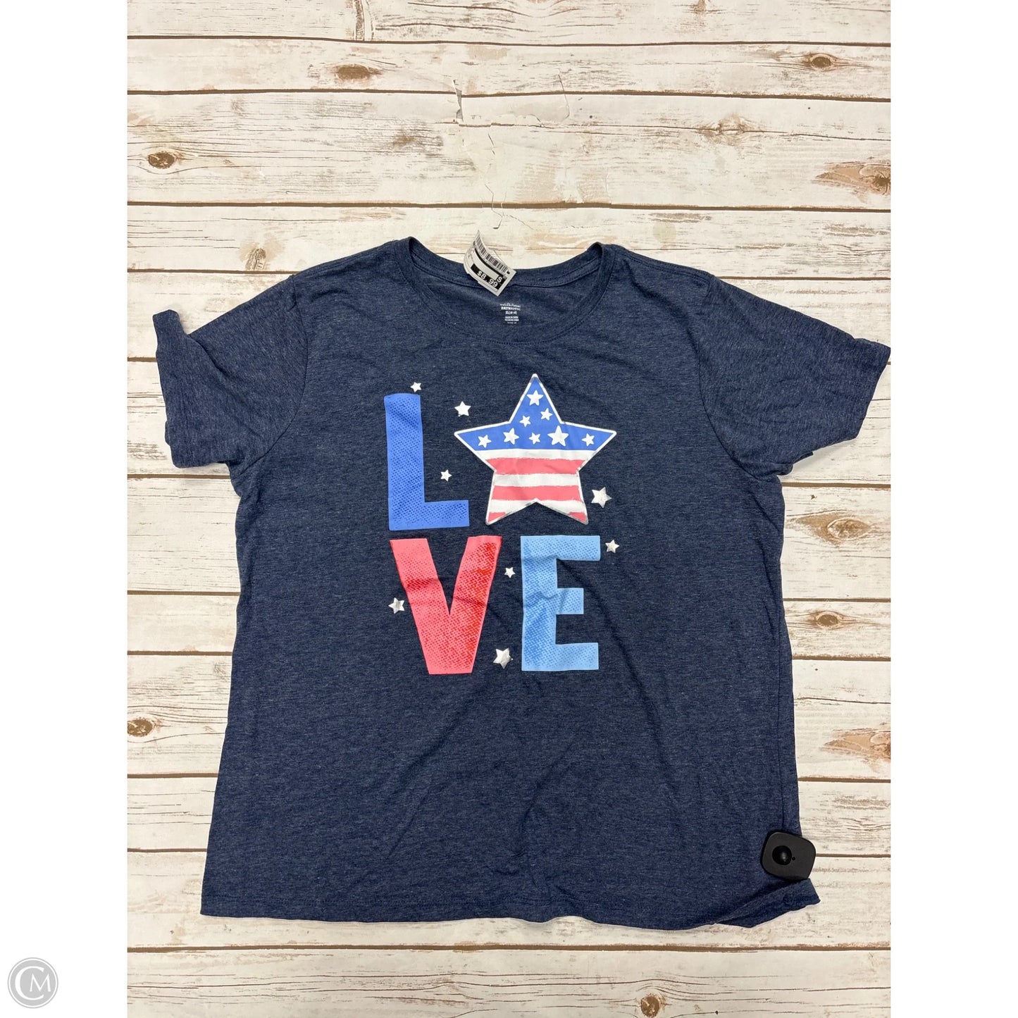 Top Short Sleeve By Cme In Blue, Size: Xl