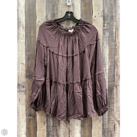 Top Long Sleeve By Beachlunchlounge In Maroon, Size: M