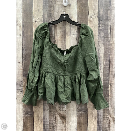 Top Long Sleeve By American Eagle In Green, Size: Xl