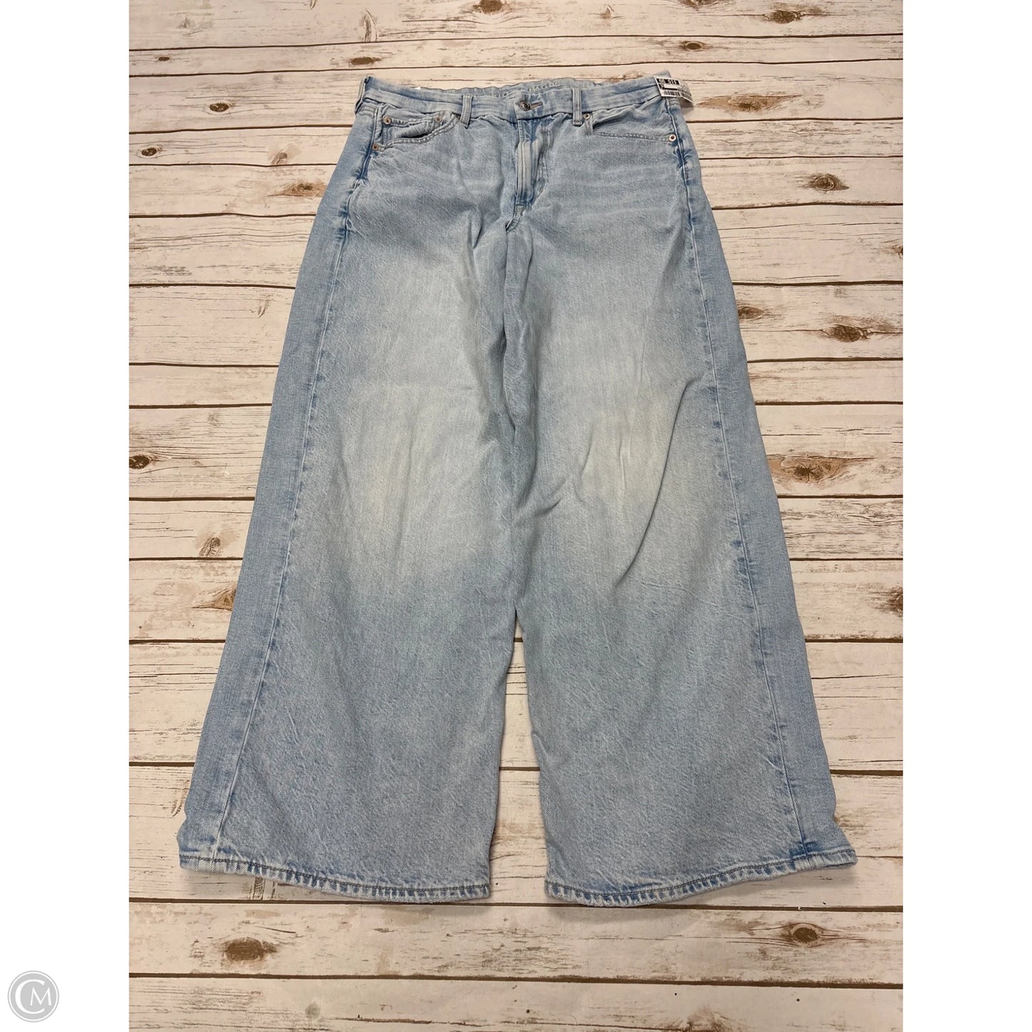 Jeans Straight By American Eagle In Blue Denim, Size: 14