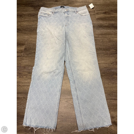 Jeans Straight By Express In Blue Denim, Size: 16