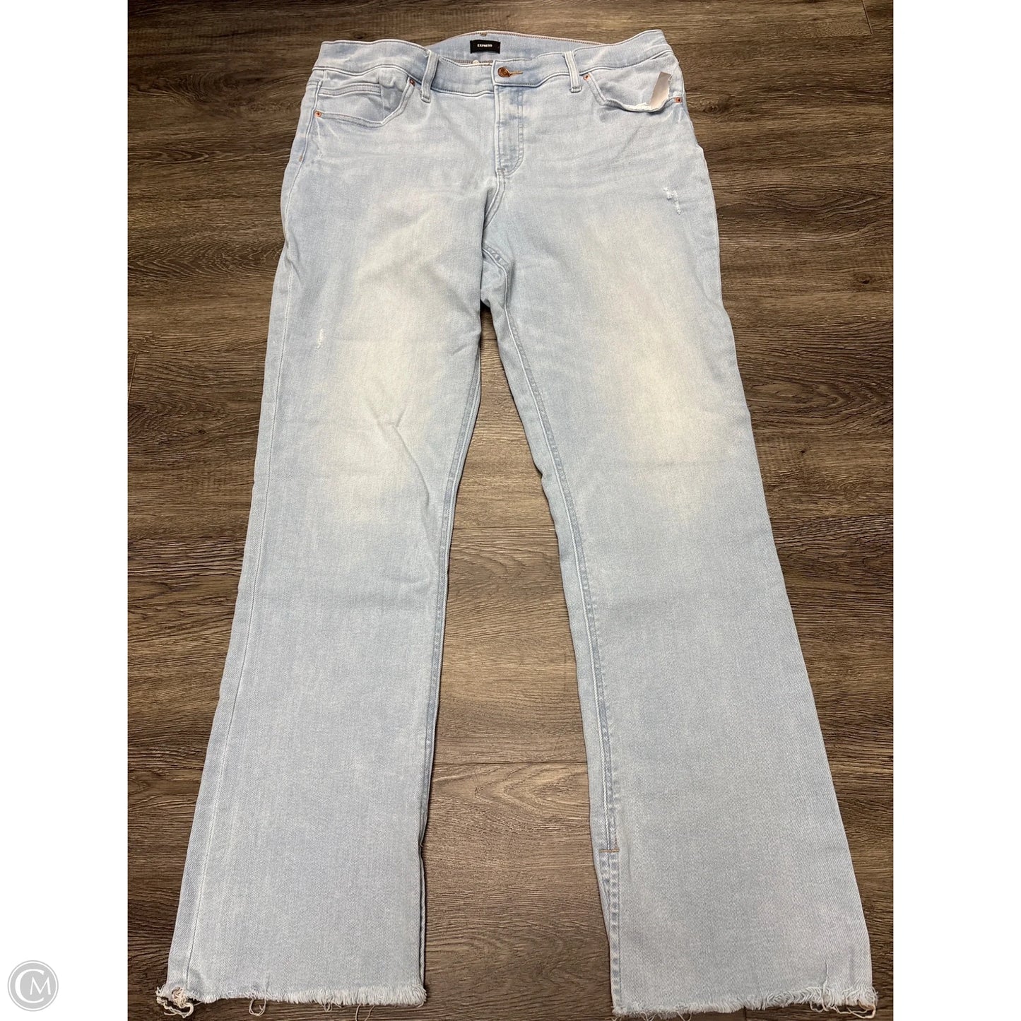 Jeans Straight By Express In Blue Denim, Size: 16