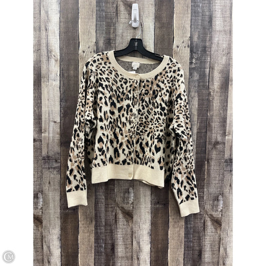 Sweater Cardigan By A New Day In Animal Print, Size: L
