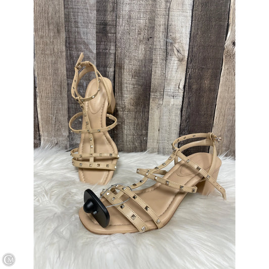 Sandals Heels Block By White House Black Market In Tan, Size: 7