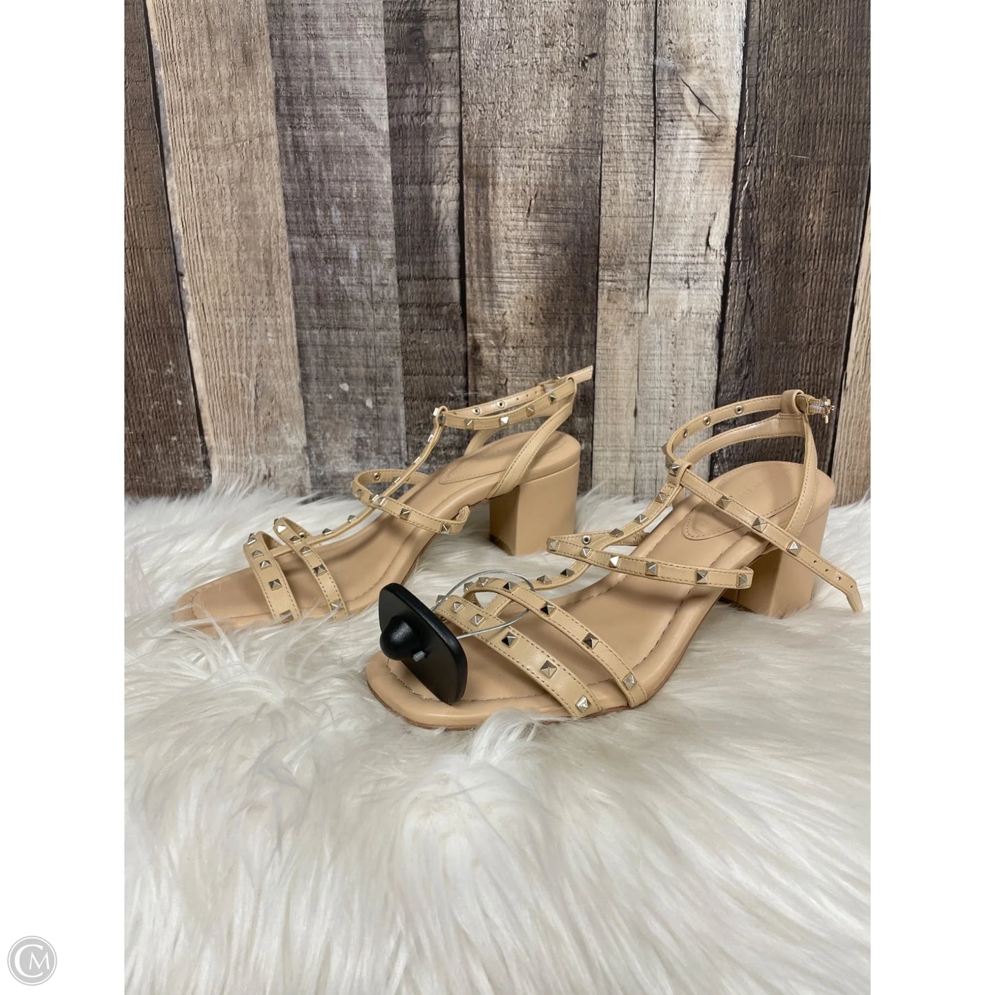 Sandals Heels Block By White House Black Market In Tan, Size: 7
