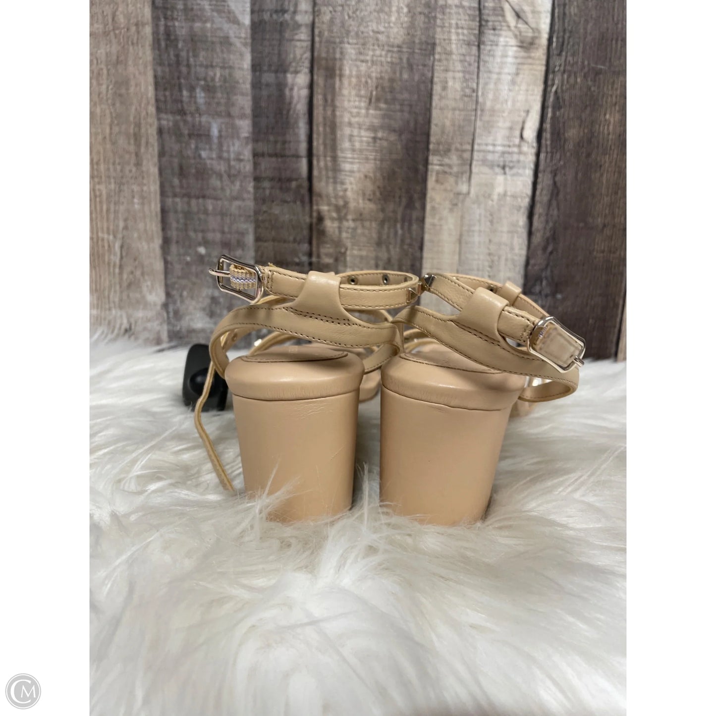 Sandals Heels Block By White House Black Market In Tan, Size: 7