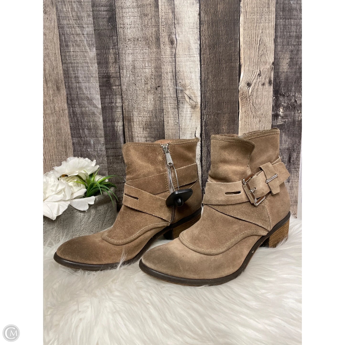 Boots Ankle Heels By Donald Pliner In Brown, Size: 8.5
