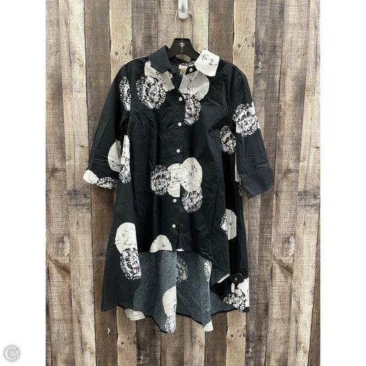 Tunic 3/4 Sleeve By Cme In Black & White, Size: Xxs