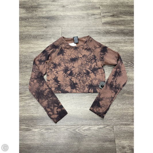Athletic Top Long Sleeve Crewneck By Pink In Tie Dye Print, Size: M