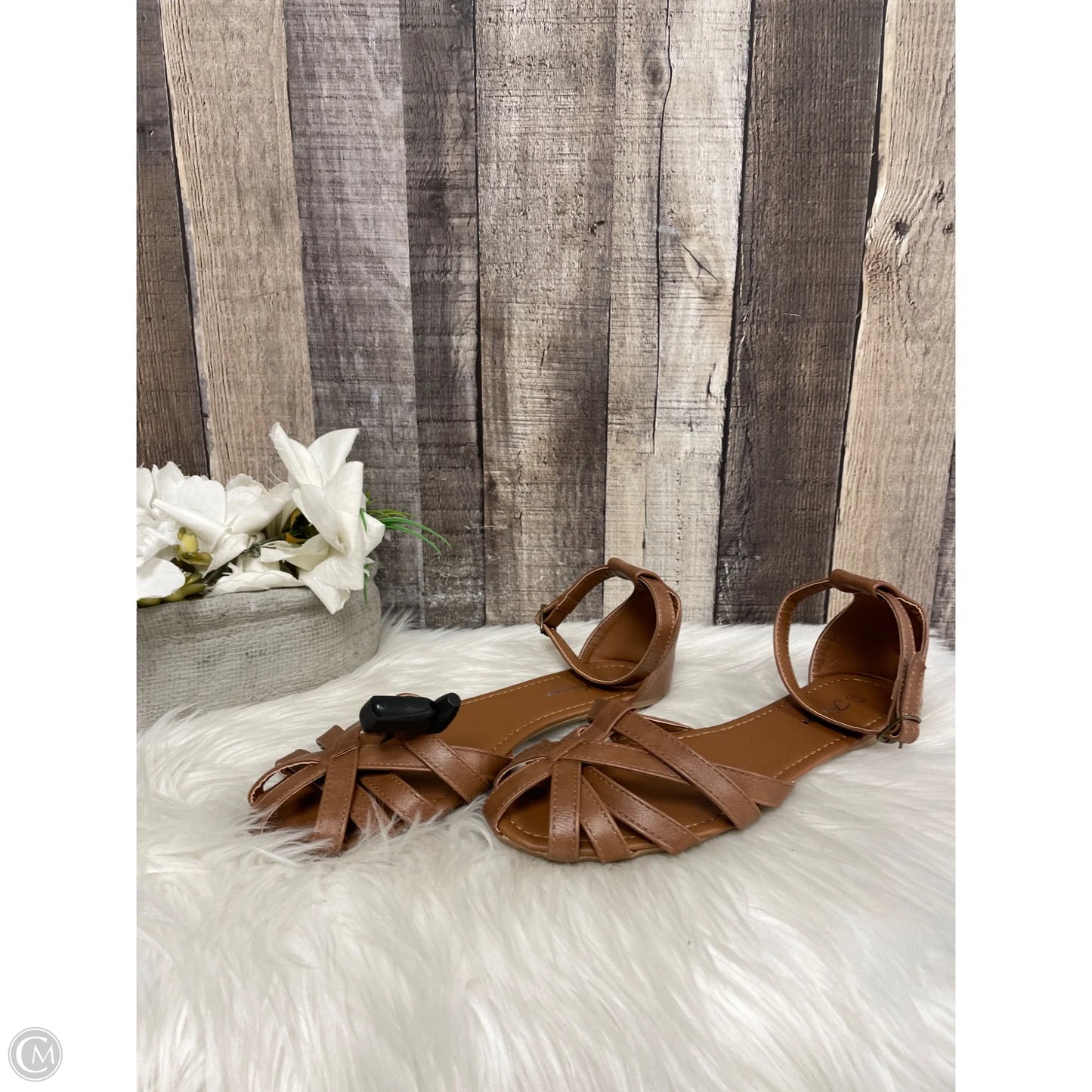 Sandals Flats By Forever In Brown, Size: 8.5