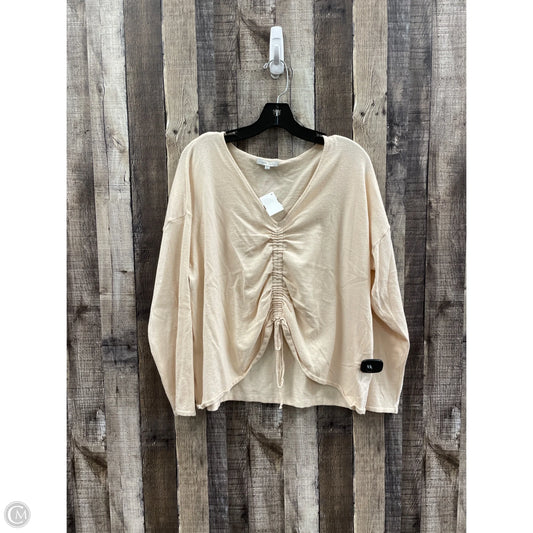 Top Long Sleeve By Love Tree In Beige, Size: 2x