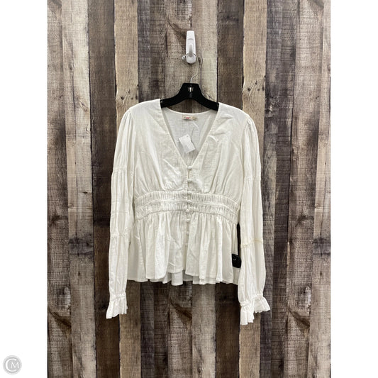 Top Long Sleeve By Faherty In White, Size: S