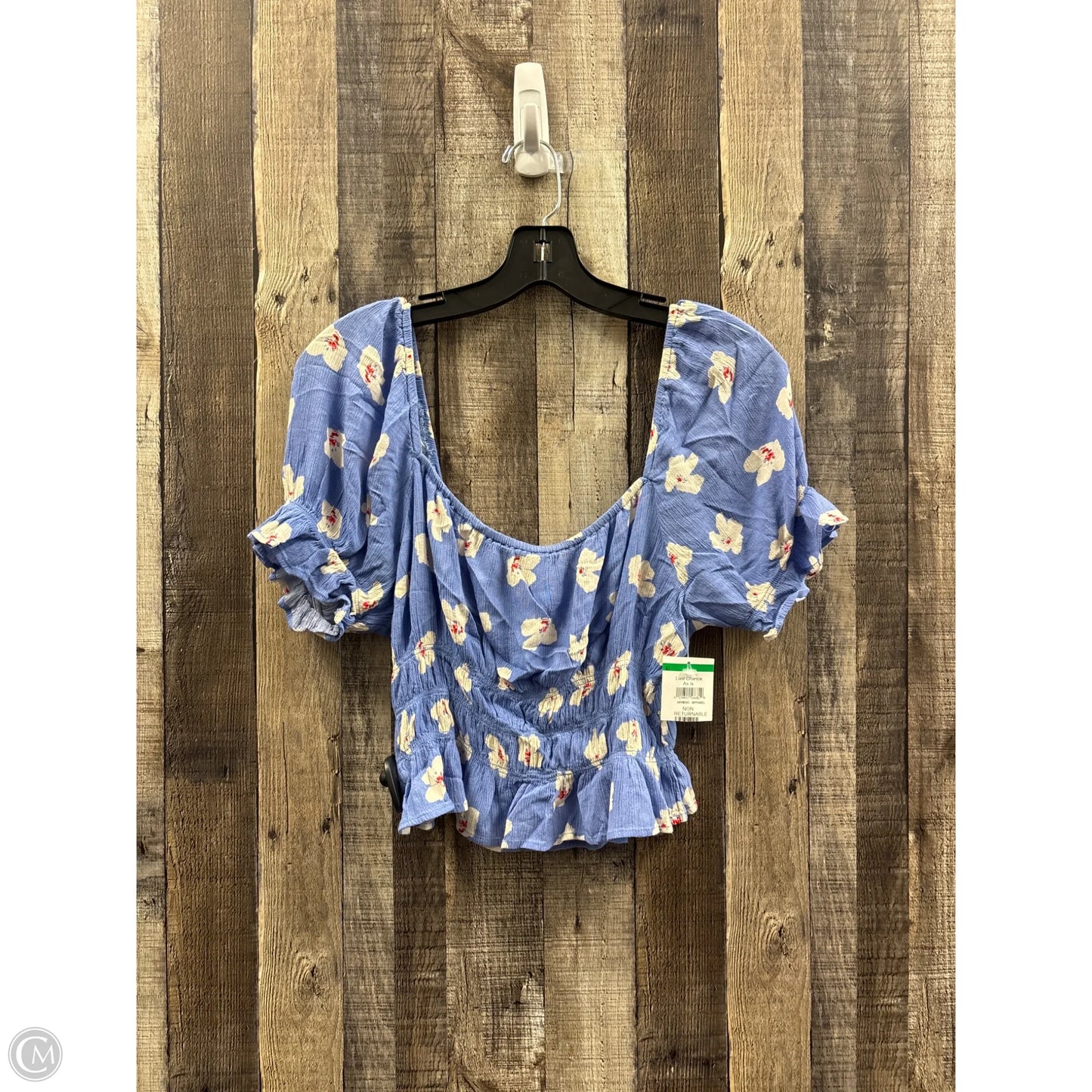 Top Short Sleeve By Cme In Blue, Size: M