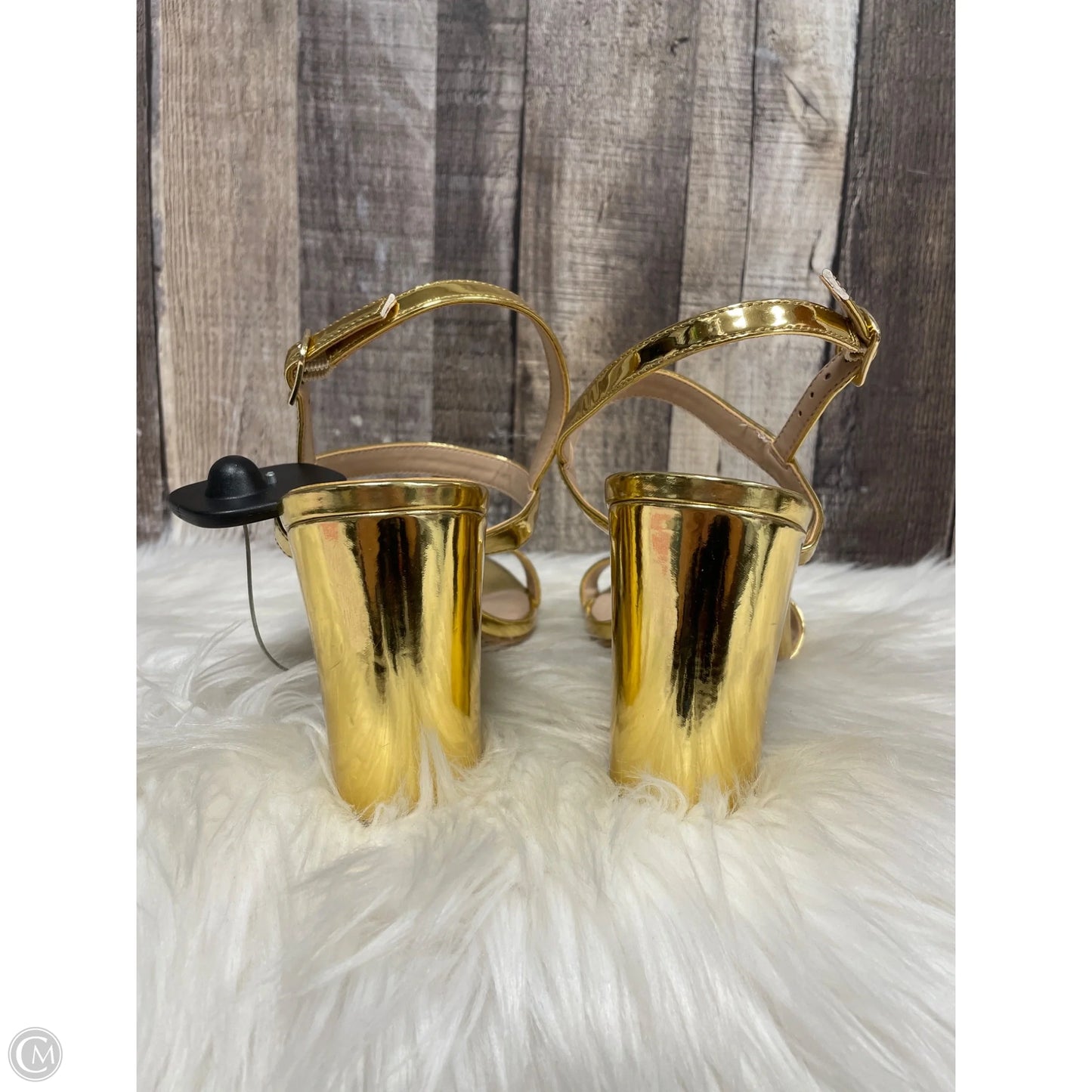 Sandals Heels Block By Bp In Gold, Size: 8.5