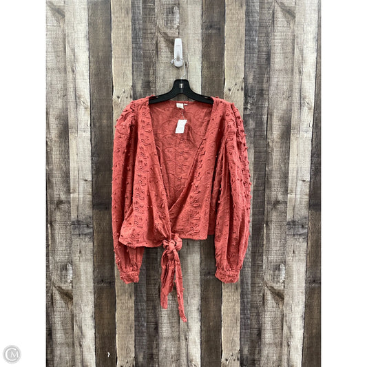 Top Long Sleeve By Cme In Orange, Size: S