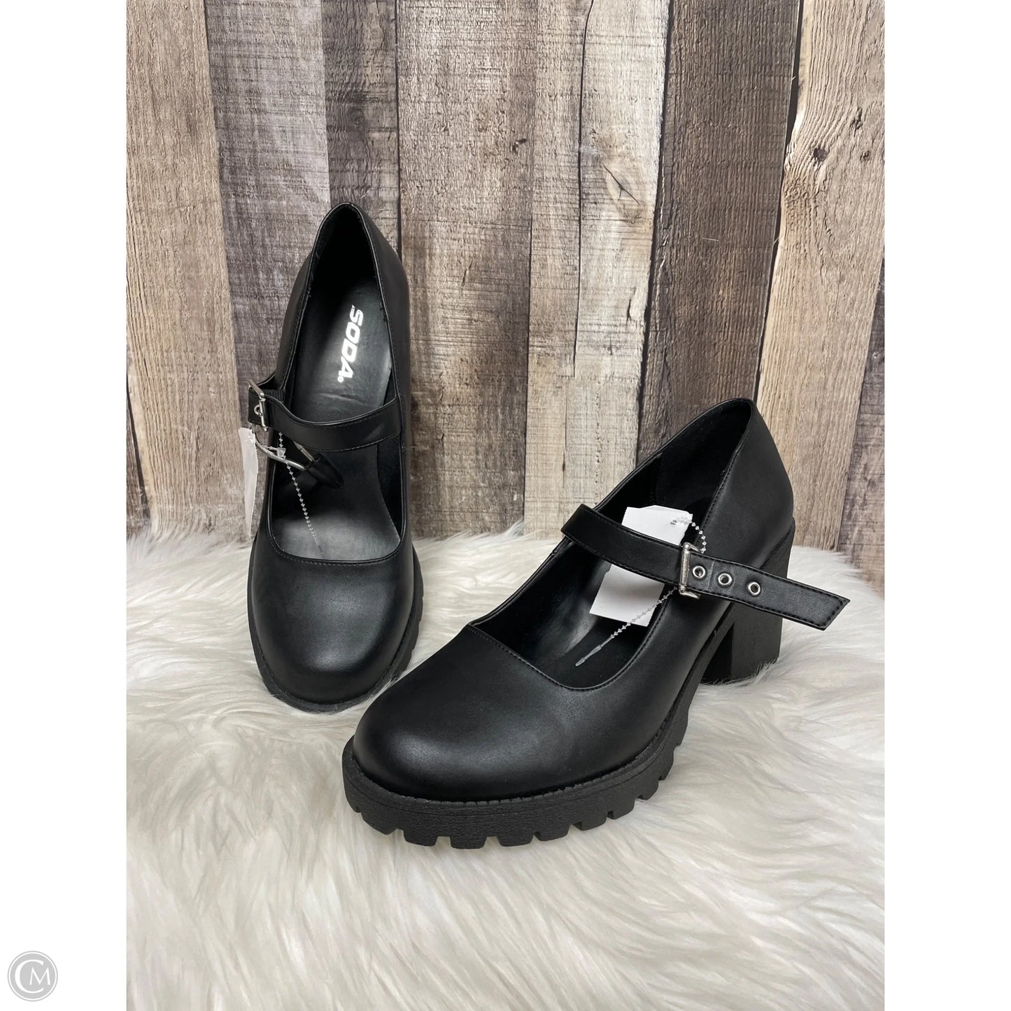Shoes Heels Block By Soda In Black, Size: 10