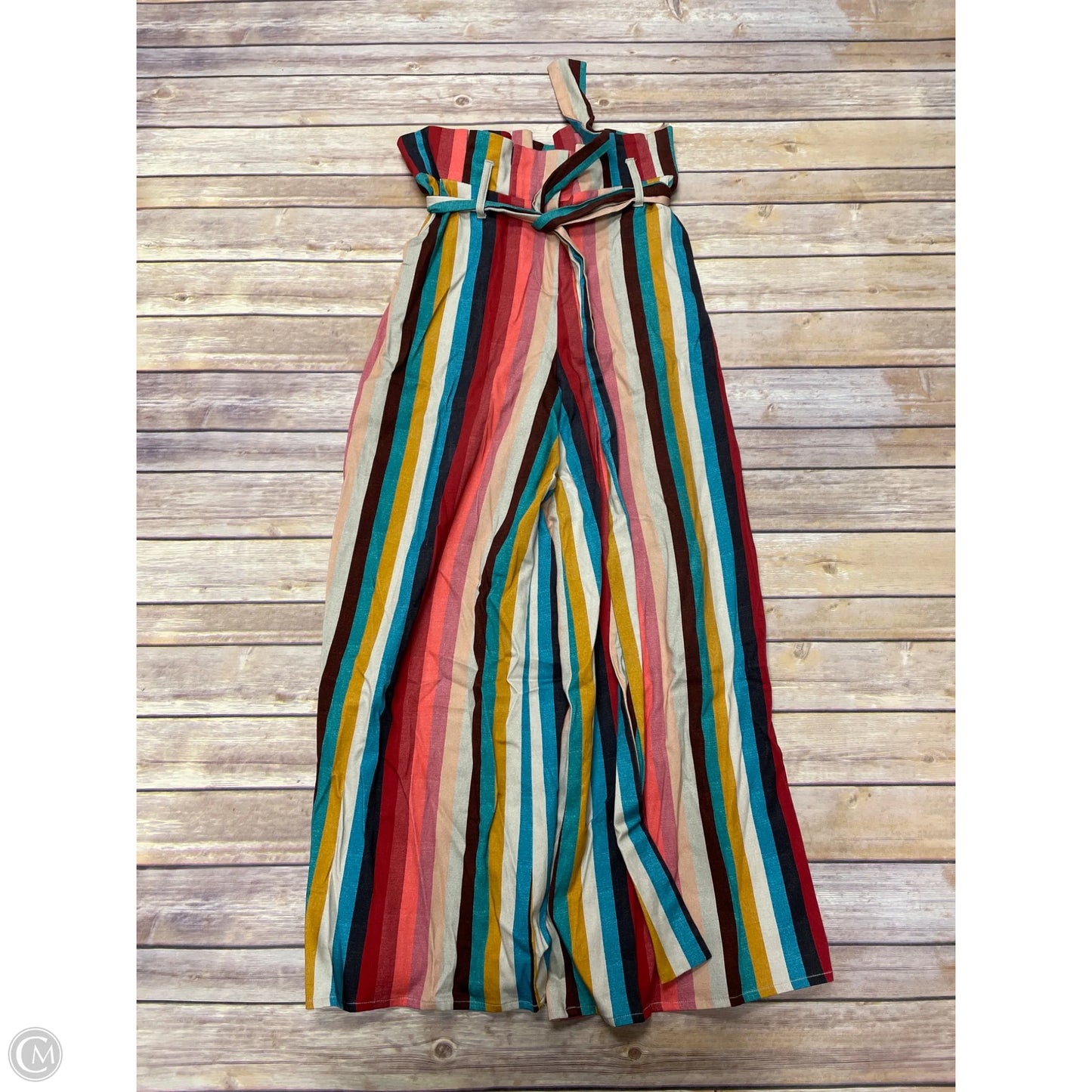 Pants Wide Leg By Cme In Striped Pattern, Size: M
