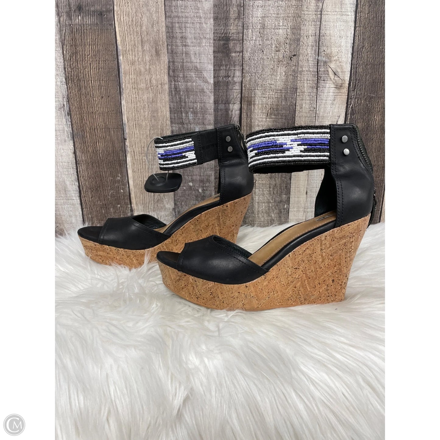 Sandals Designer By Ugg In Black & Purple, Size: 8