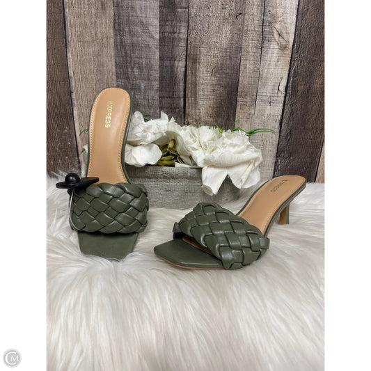 Sandals Heels Kitten By Express In Green, Size: 7