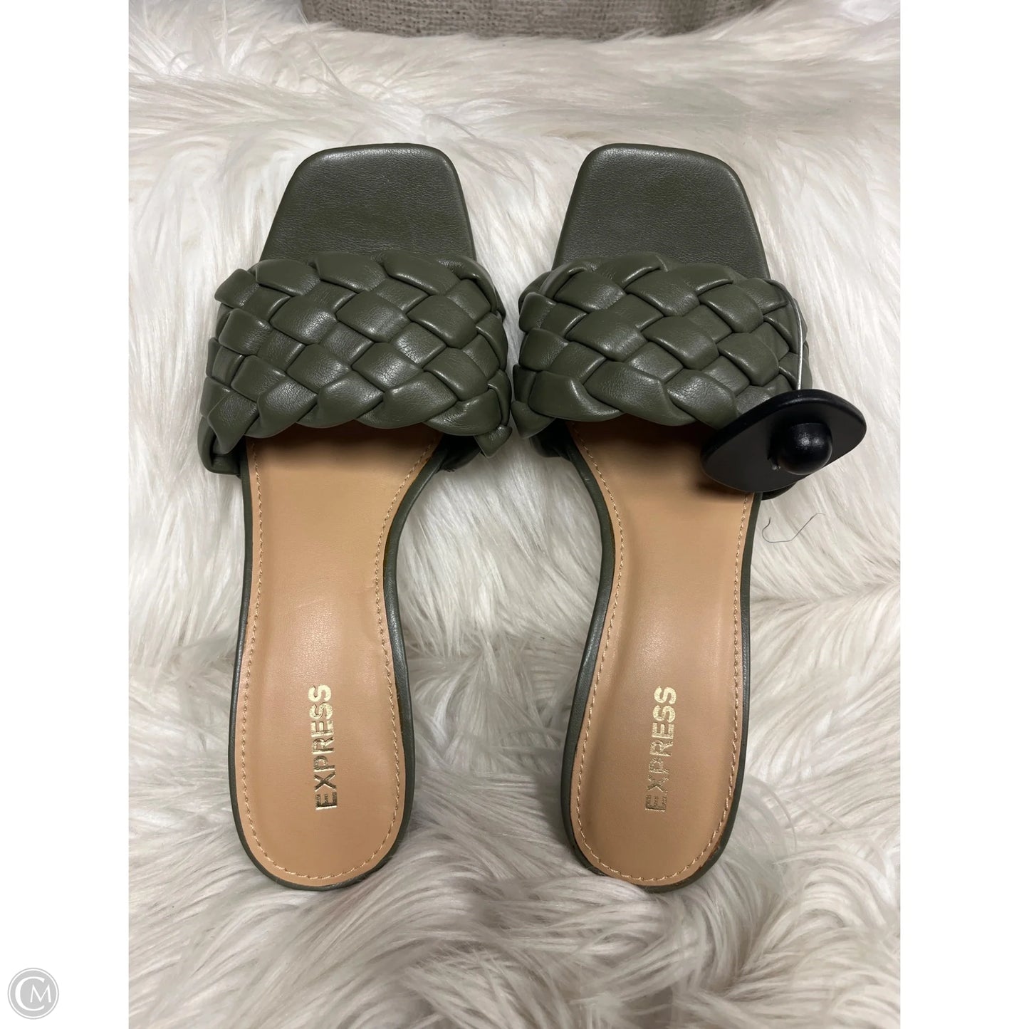 Sandals Heels Kitten By Express In Green, Size: 7