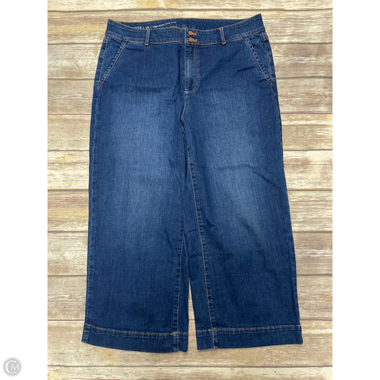Jeans Cropped By Talbots In Blue Denim, Size: 14