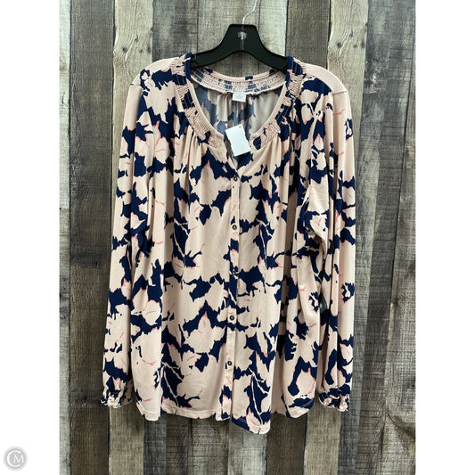 Top Long Sleeve By Liz Claiborne In Multi-colored, Size: 1x