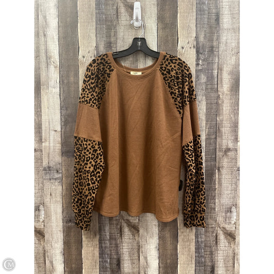 Top Long Sleeve By Kori America In Brown, Size: L