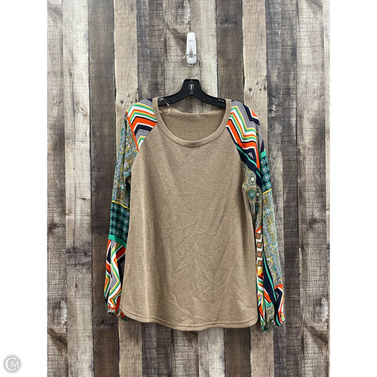 Top Long Sleeve By La Miel In Brown, Size: L