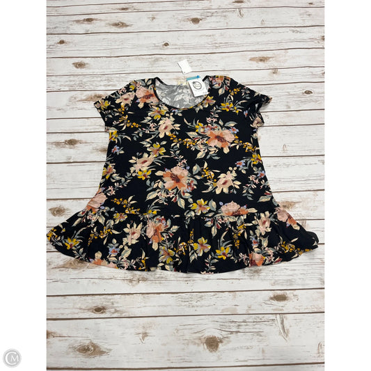 Top Short Sleeve By Cme In Black, Size: L