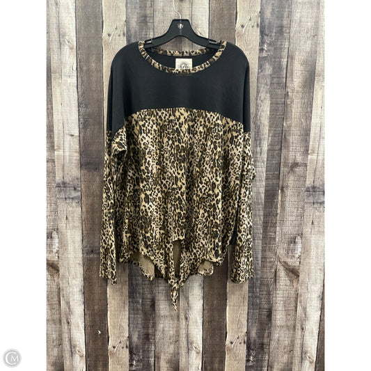 Top Long Sleeve By Cme In Animal Print, Size: Xl