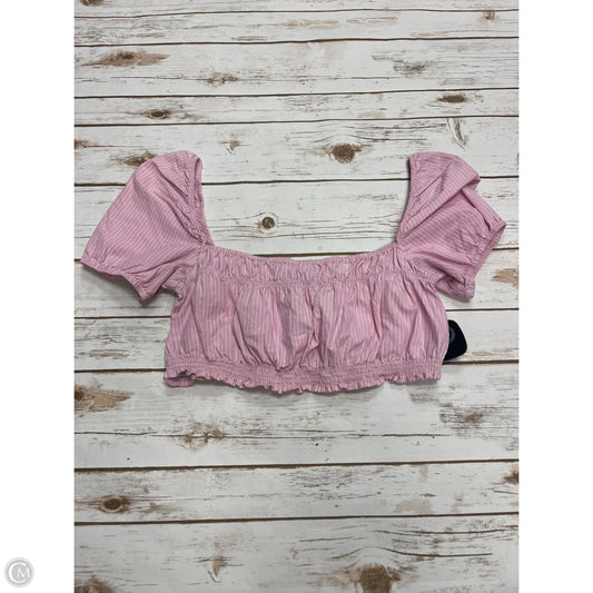 Top Short Sleeve By Zara In Pink, Size: M