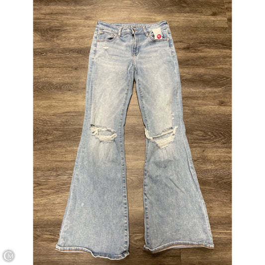 Jeans Flared By American Eagle In Blue Denim, Size: 4
