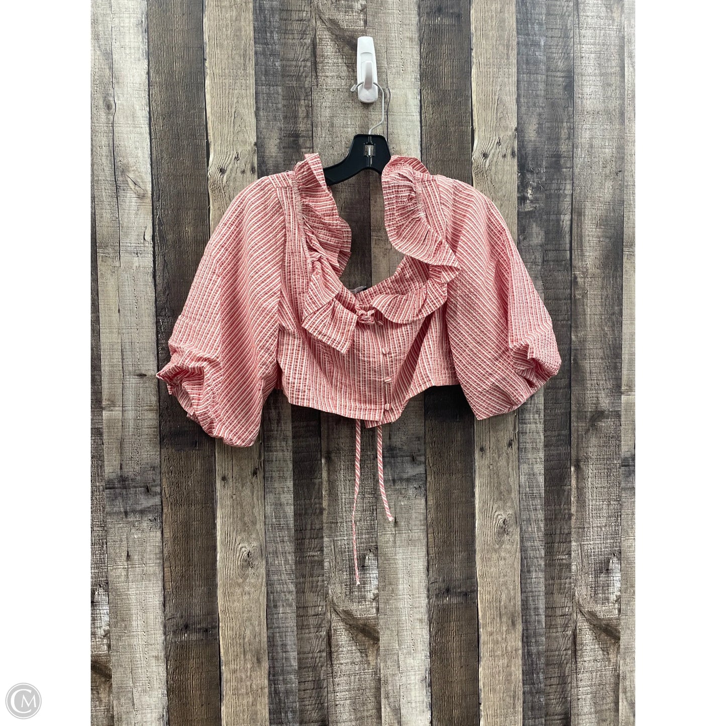 Top 3/4 Sleeve By Zara In Striped Pattern, Size: M