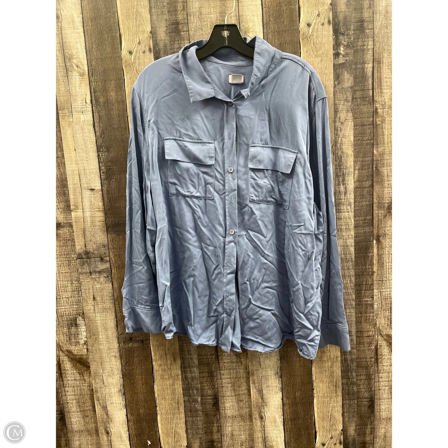 Top Long Sleeve By Chicos In Blue, Size: Xxl