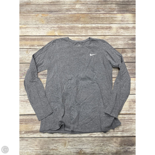 Athletic Top Long Sleeve Crewneck By Nike In Grey, Size: L