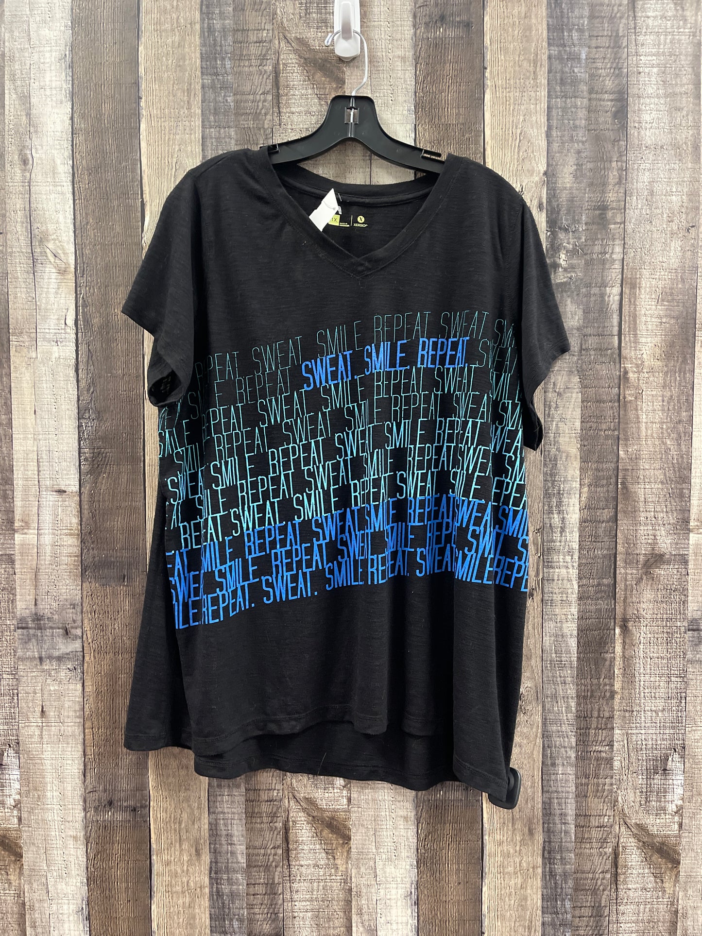 Black Top Short Sleeve Xersion, Size 1x