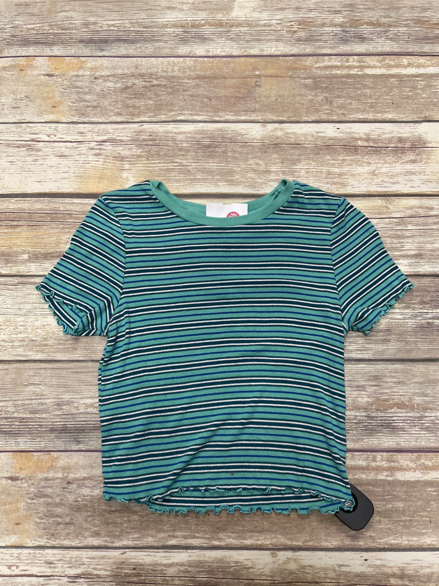 Top Short Sleeve By Wild Fable In Striped Pattern, Size: M