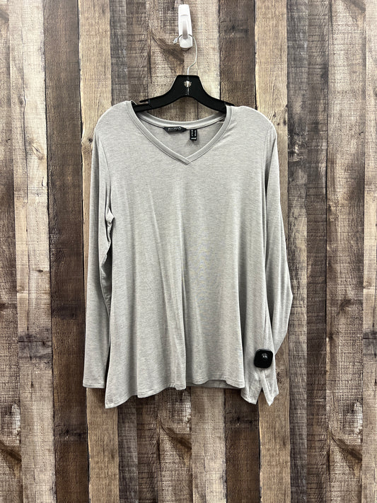 Top Long Sleeve By H For Halston In Grey, Size: S