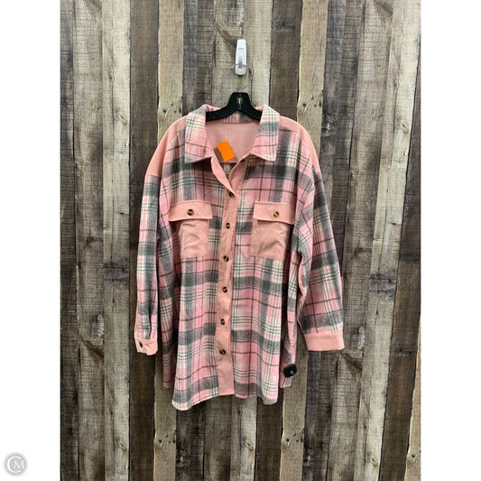 Jacket Shirt By Clothes Mentor In Plaid Pattern, Size: 3x