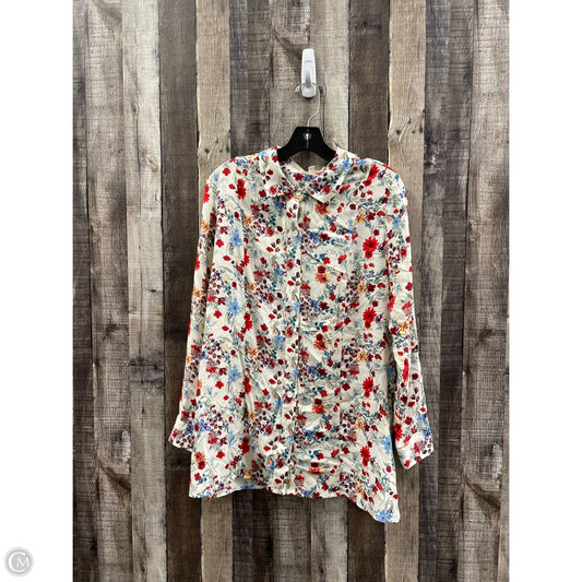 Top Long Sleeve By Clothes Mentor In Floral Print, Size: L