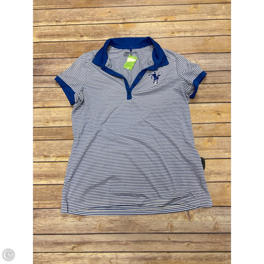 Athletic Top Short Sleeve By Nike Apparel In Blue & White, Size: L