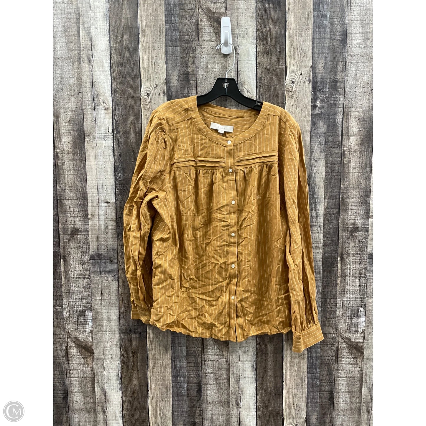 Top Long Sleeve By Loft In Gold, Size: Xl